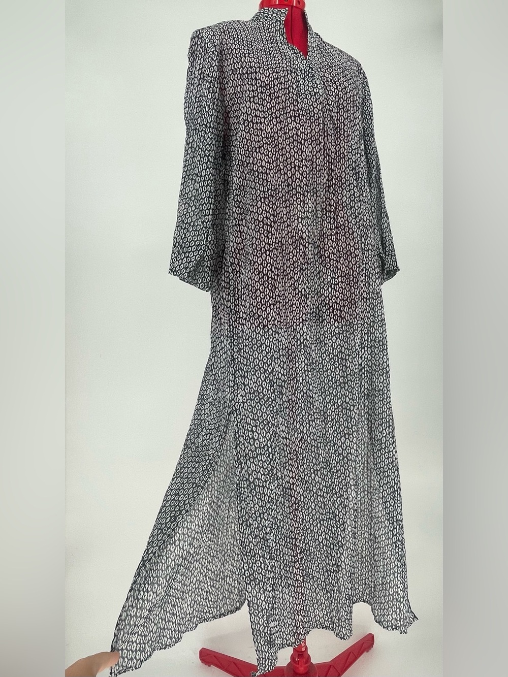 Navy & White Sheer Crinkle Printed Tunic Dress Mare St Barth St Tropez